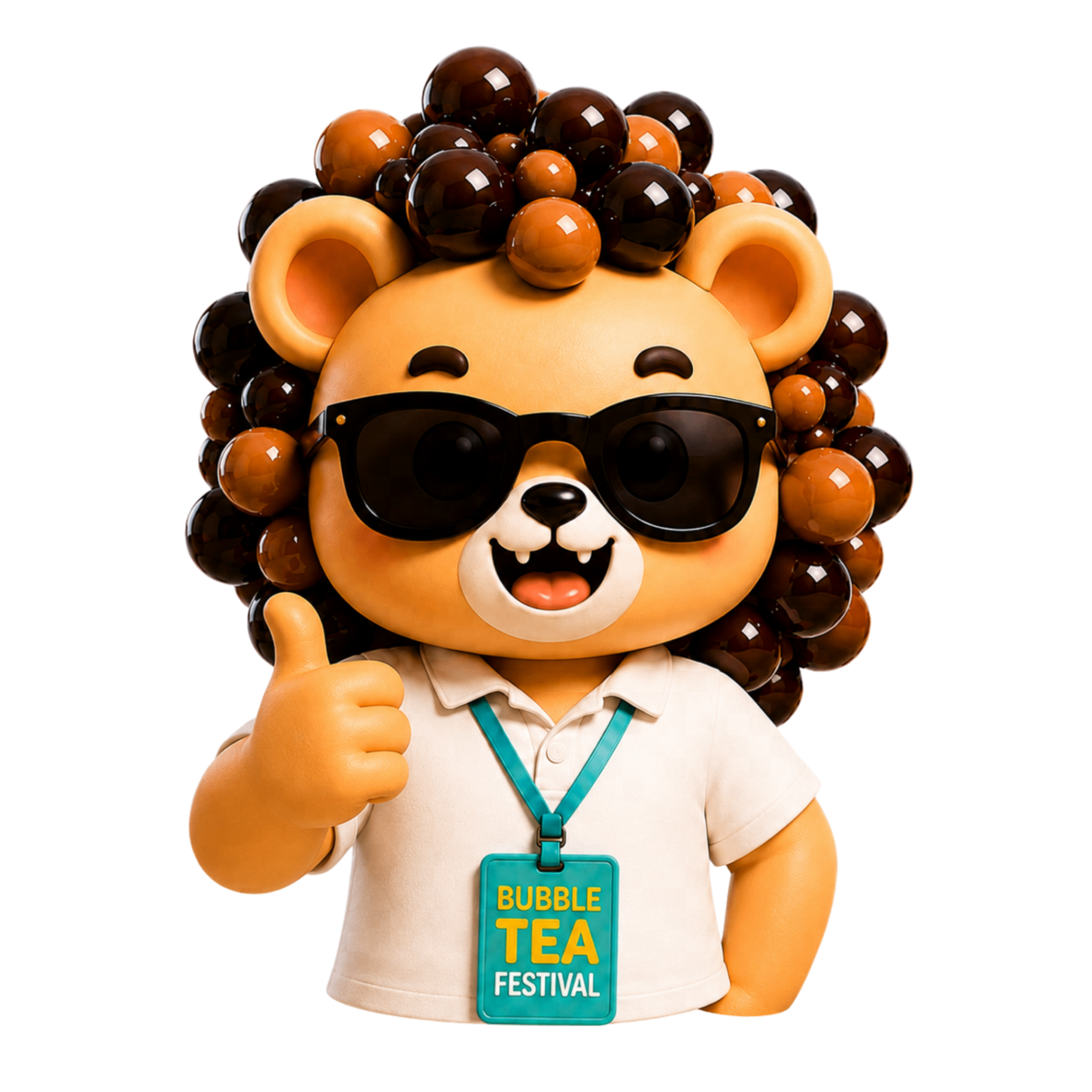Maestro the Boba Lion — Thumbs-Up Approval