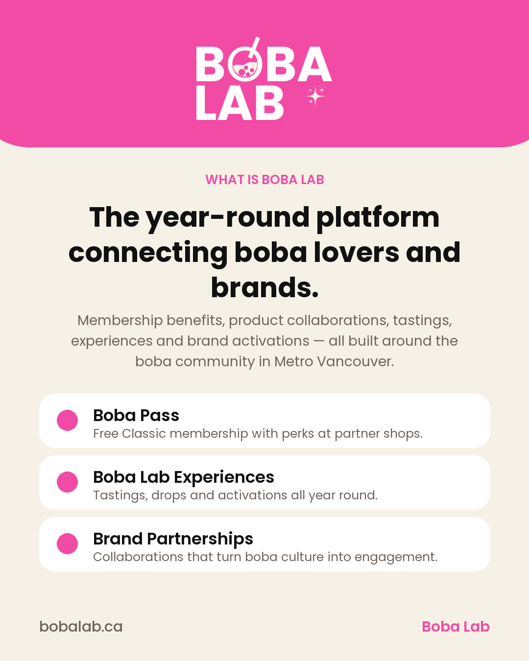 Boba Pass shop discovery screen