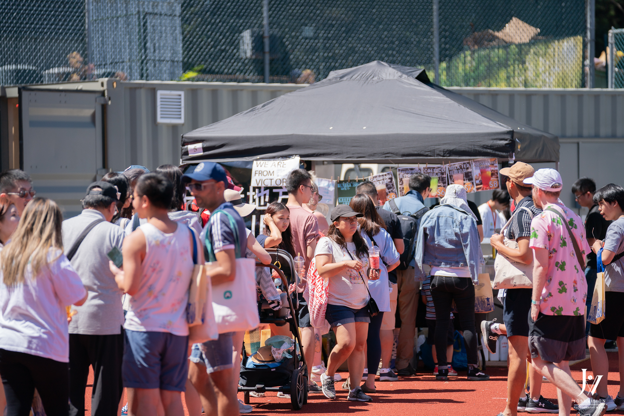 Vendors serving bubble tea at the festival