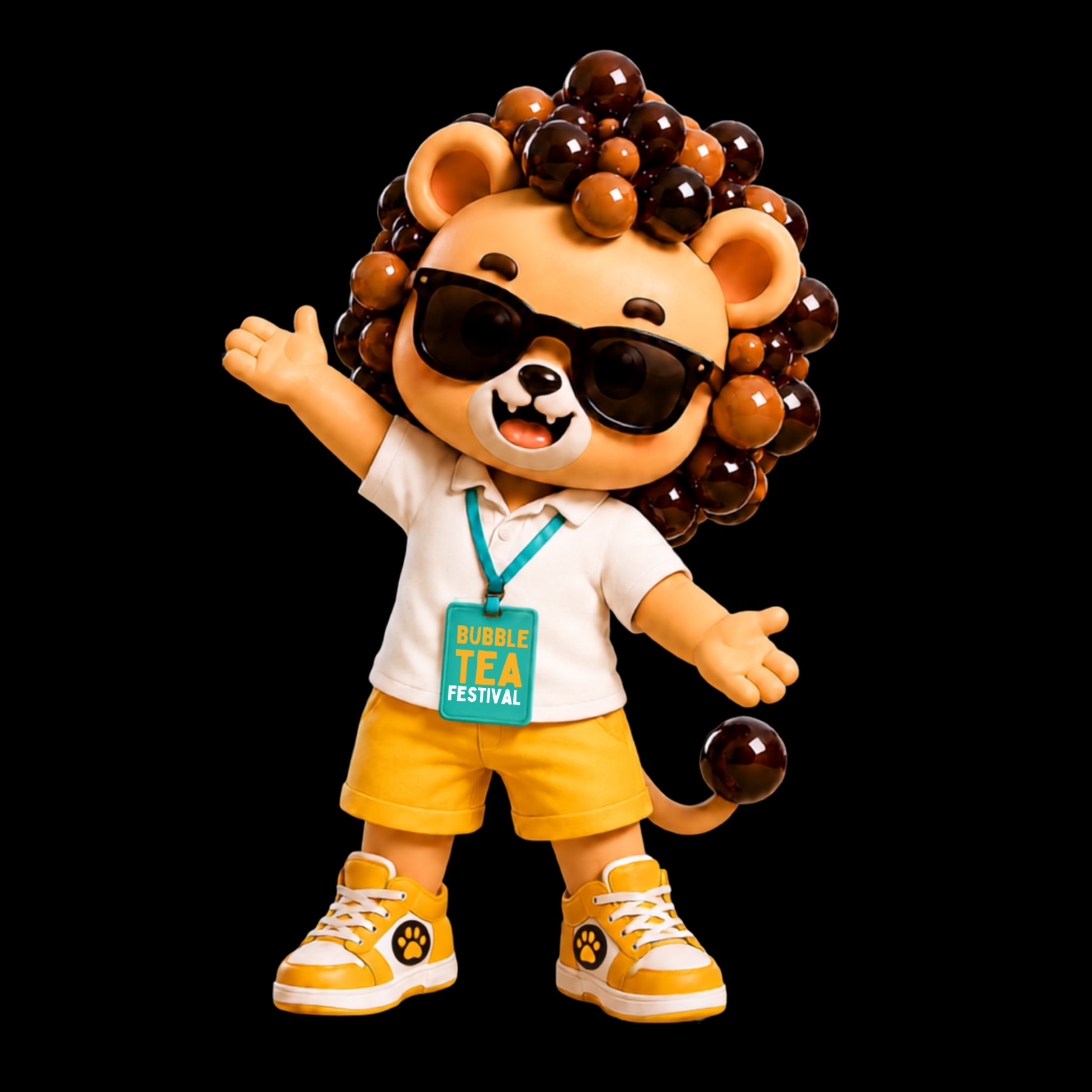 Maestro the Boba Lion in his official Canada Bubble Tea Festival edition look