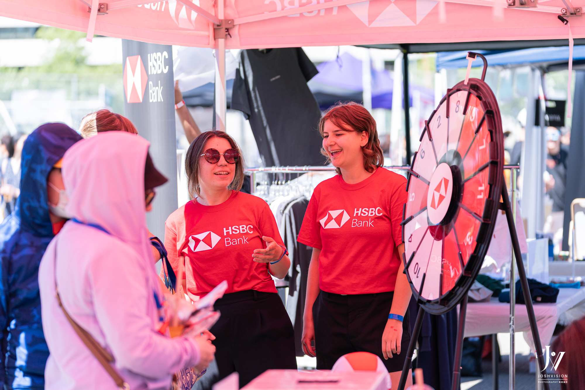 Festival attendees sampling partner bubble tea drinks on site